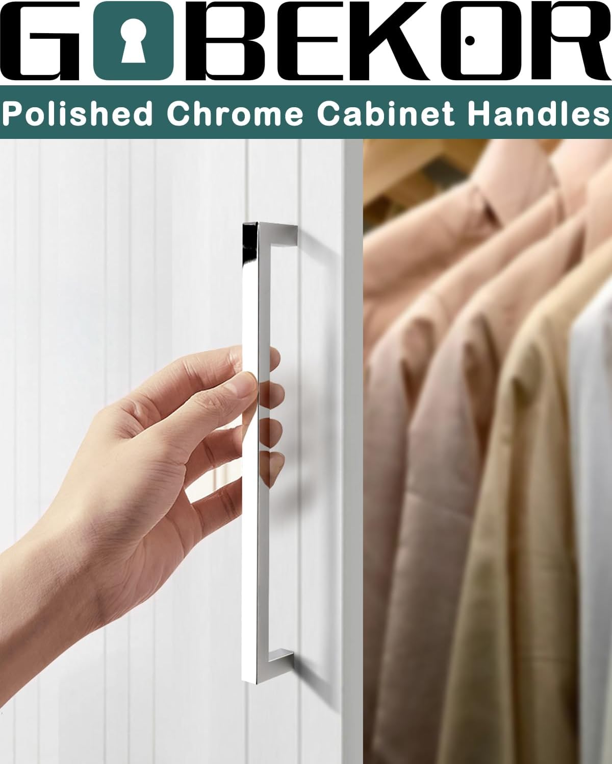 GOBEKOR Cabinet Pulls - Solid Zinc Alloy Kitchen Cabinet Handles & Knobs for Drawers, Dressers, Cabinets
