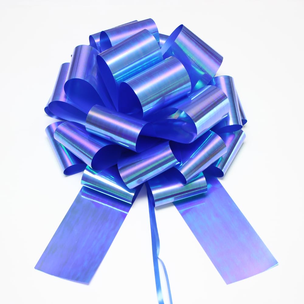 1Pcs 14 Inch Giant Large Pull Bow Big Bow,Great Gift Bows for appliances,Bikes,Table Decorations and Party Events (Rainbow-Blue)
