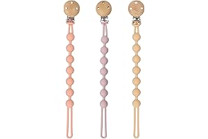 3-Pack Silicone Pacifier Holder Clips for Girls