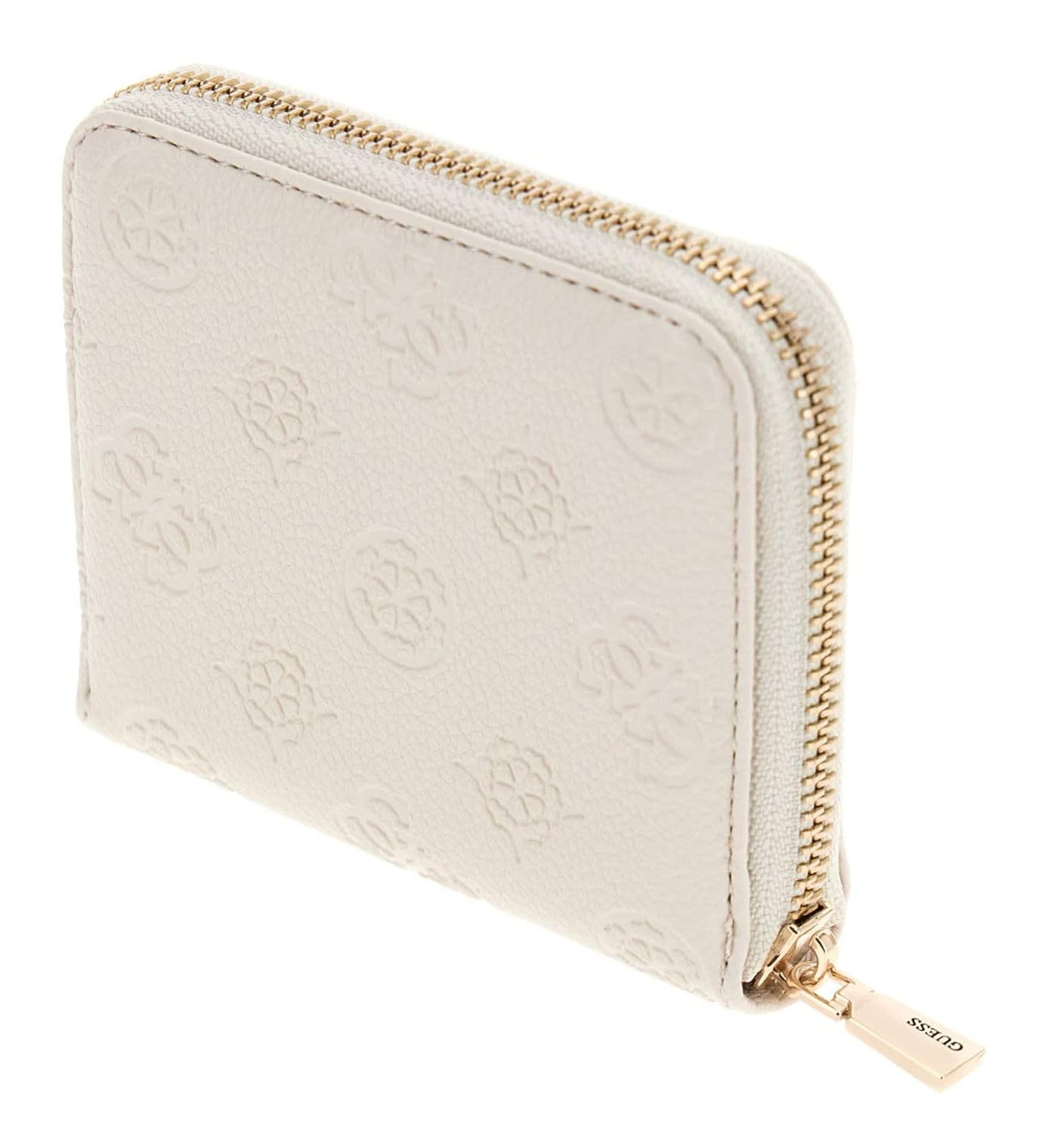 GUESS Geldbörse Ella Logo SLG Zip Around Stone Logo Creme