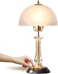 Lampe de table en cristal, lampe de chevet dimmable avec interrupteur ON/OFF, lampes en verre modernes pour tables de nuit, décoration de chambre salon