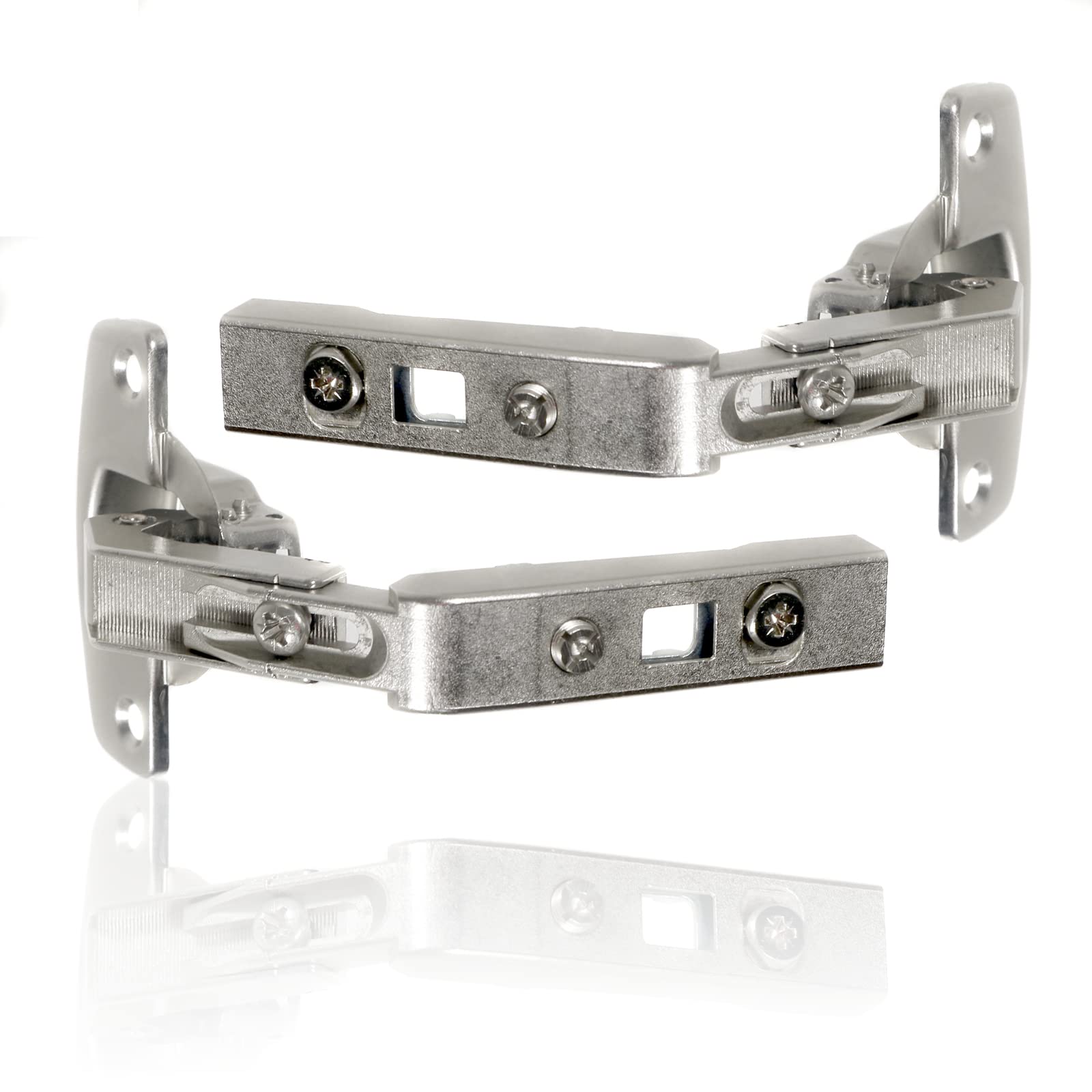 Spares2goCorner Cabinet Folding Door Hinge Without self Closing Compatible with Hettich Nickel Opening Angle 50/65 Degree (Intermat 9930) 9090110 (2 Pack)