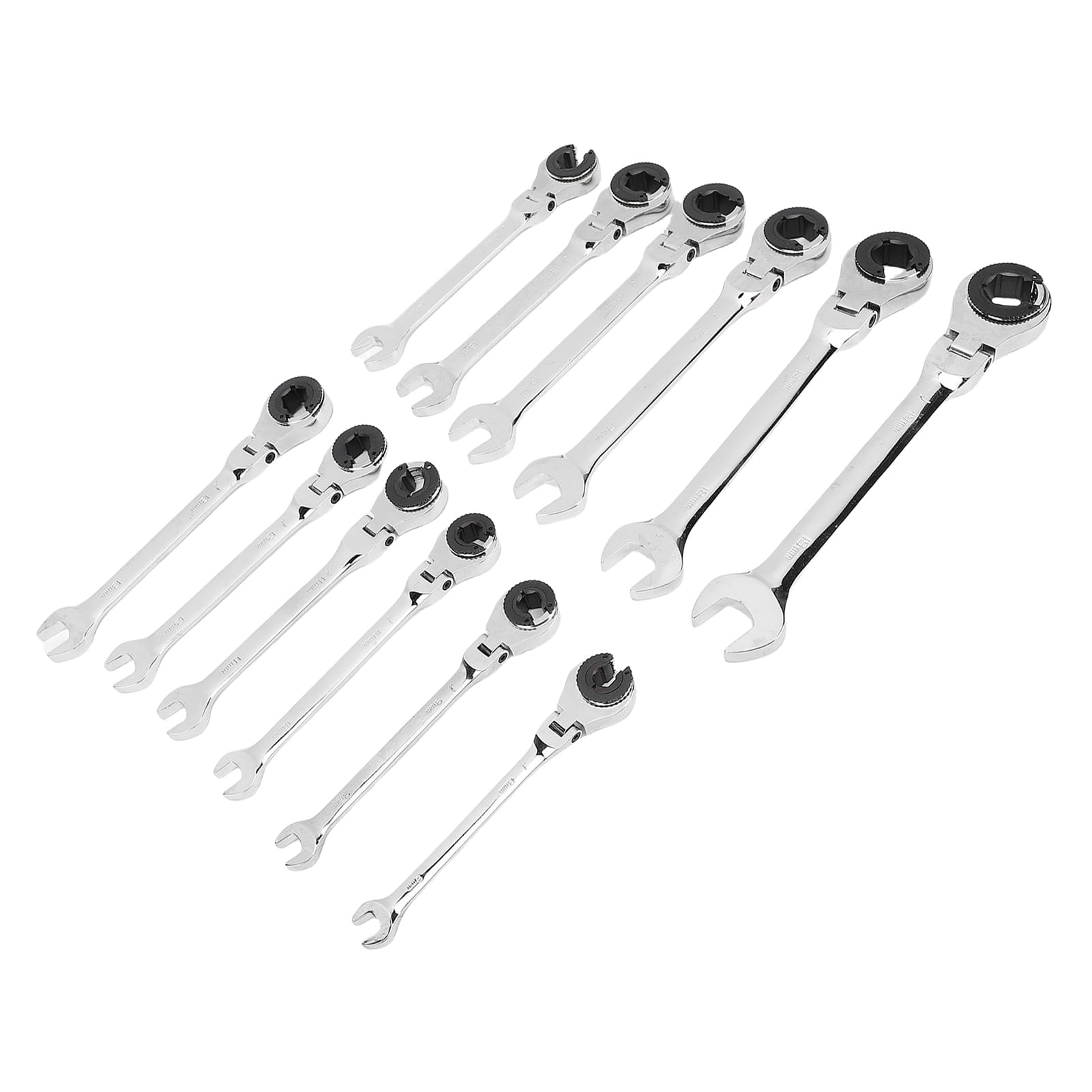 Kit de Llaves de Trinquete Ajustables Tamaños Métricos Versátiles Ideal para Apretar Tuercas Acero CRV 12 Piezas para Aire Acondicionado