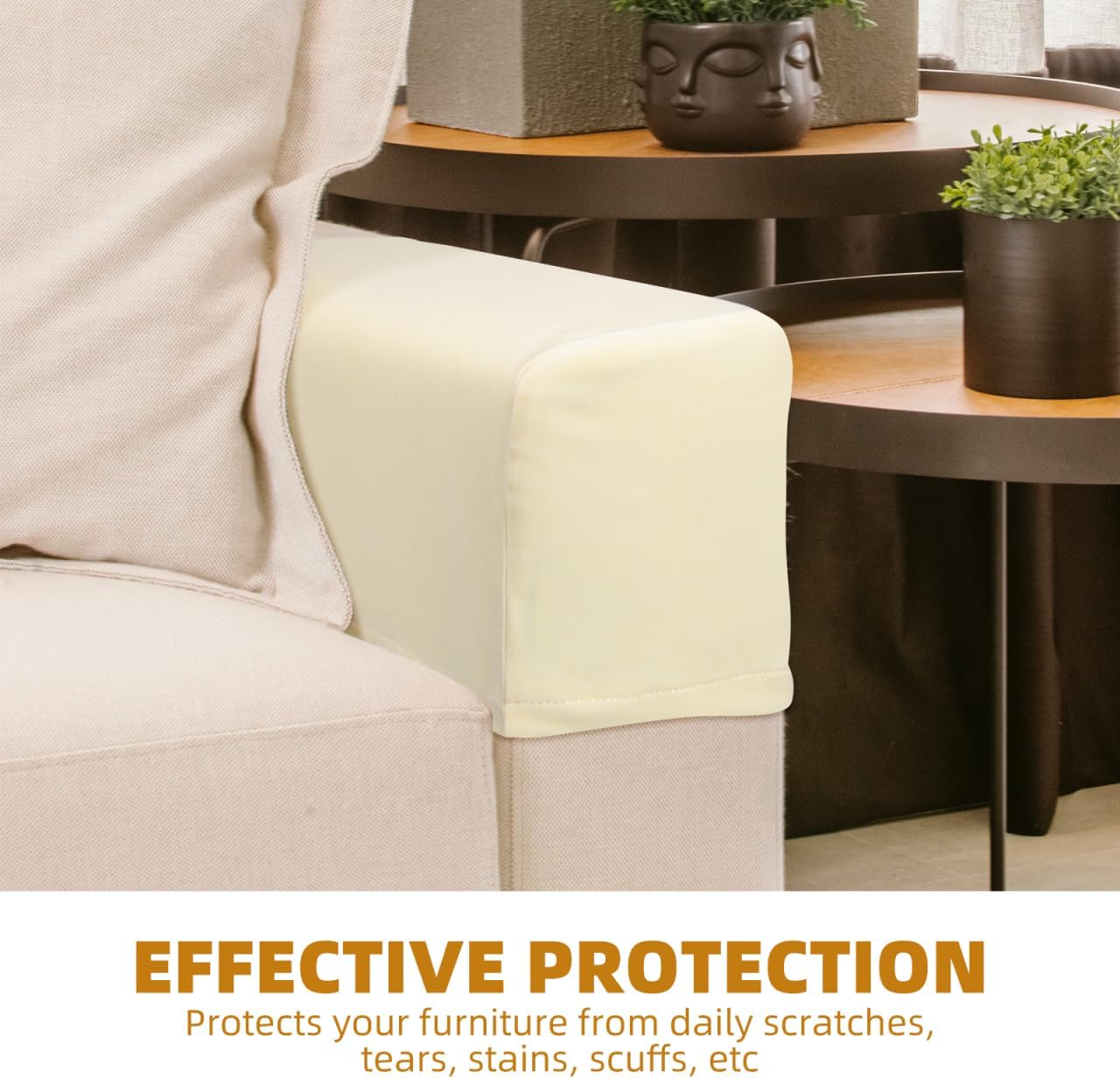 Condition photo showing New/Like New for homoyoyo set of 2 sofa armrest cover removable waterproof armchair arm protectors washable anti- slip stretchable sofa arm covers for recliners sofas chairs living room couch loveseat
