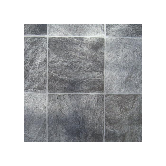 Buy Granite Alu Black Stone Tile Design Vinyl Flooring, 2.6mm Thick, 3m
