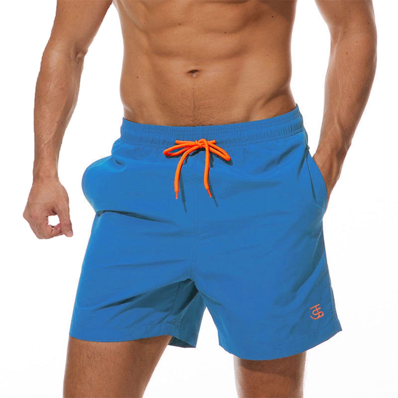 JustSun Badehose Herren Schnelltrocknend Boardshorts mit Mesh-Futter und Verstellbarem Tunnelzug