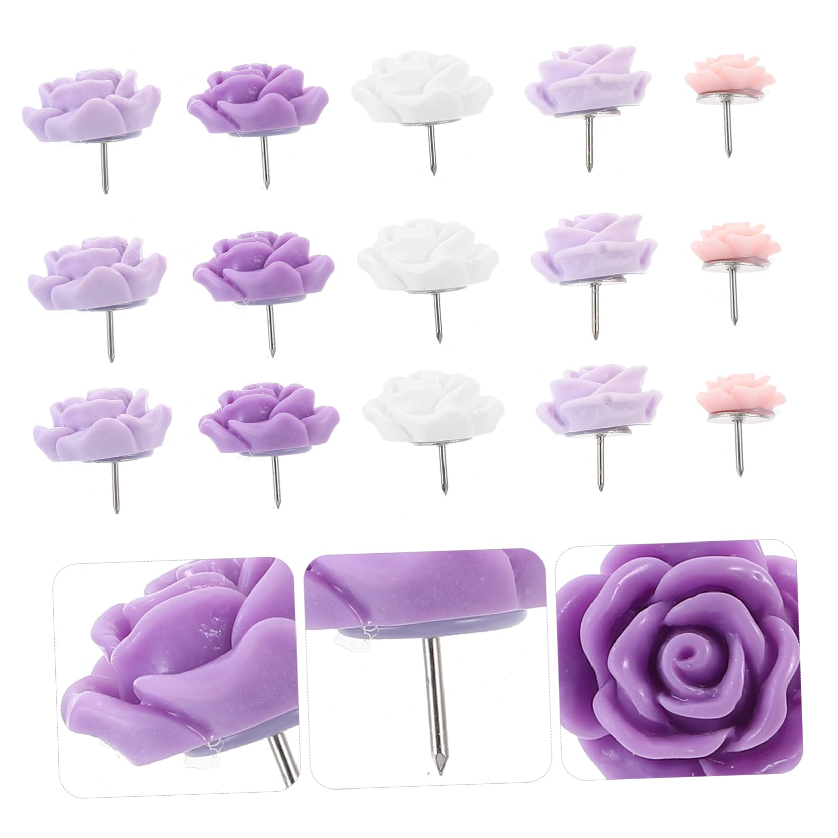 Veemoon 5 Ensembles Épingles À Roses Accessoires Multi Fonctions pour Cartes Et Décorations Épingles Pratiques pour Usage 40 Pièces * 5