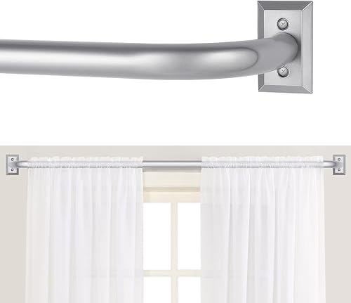 Barras de cortina envolventes de níquel, barras de cortina de níquel para ventanas de 66 a 120 pulgadas (5.5 a 10 pies), barra de cortina opaca
