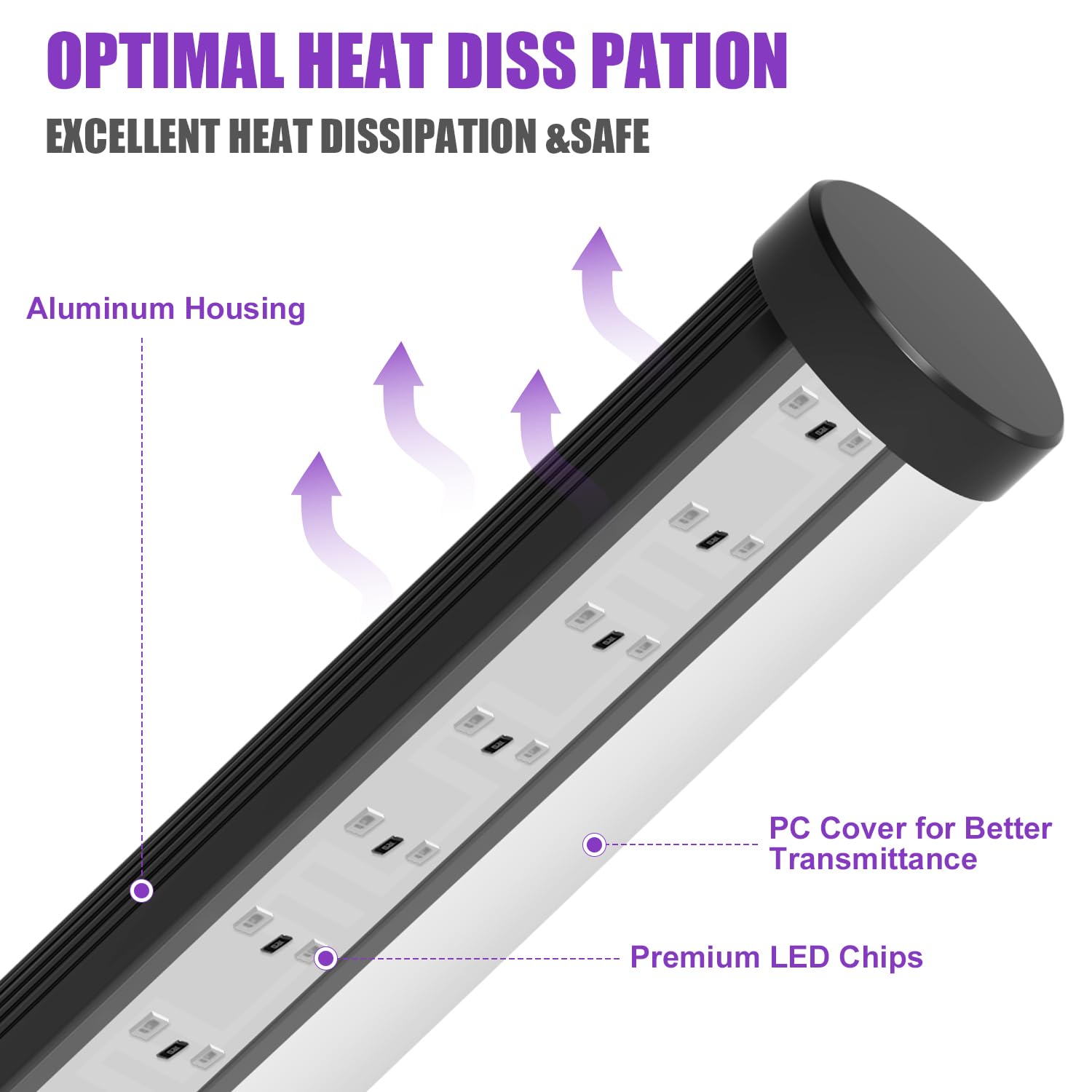 Elwoks LED Black Light Bar 2-Pack – 18-Inch Vertical Stand UV Light, 14W Handheld Blacklight With Tripod, USB Power, 385-400nm For Glow Parties & Halloween