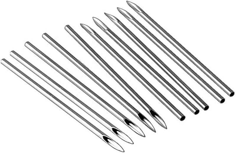 Agulhas ocas para piercing corporal SHTCUS 13G, pacote com 10 unidades
