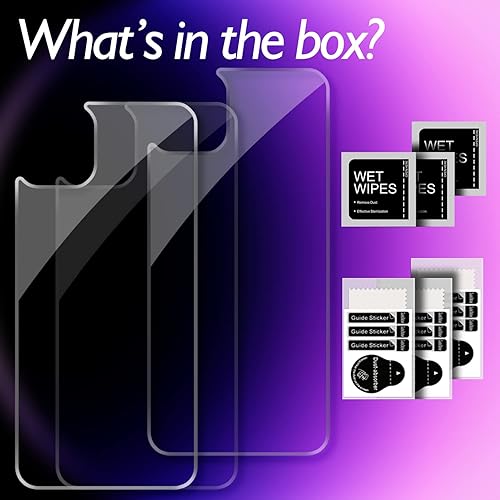 Miniatura 6 de Protector de pantalla trasera para iPhone 14 Pro Max (paquete de 3), iPhone 14 Pro Max, protector de vidrio trasero templado (6.7 pulgadas)