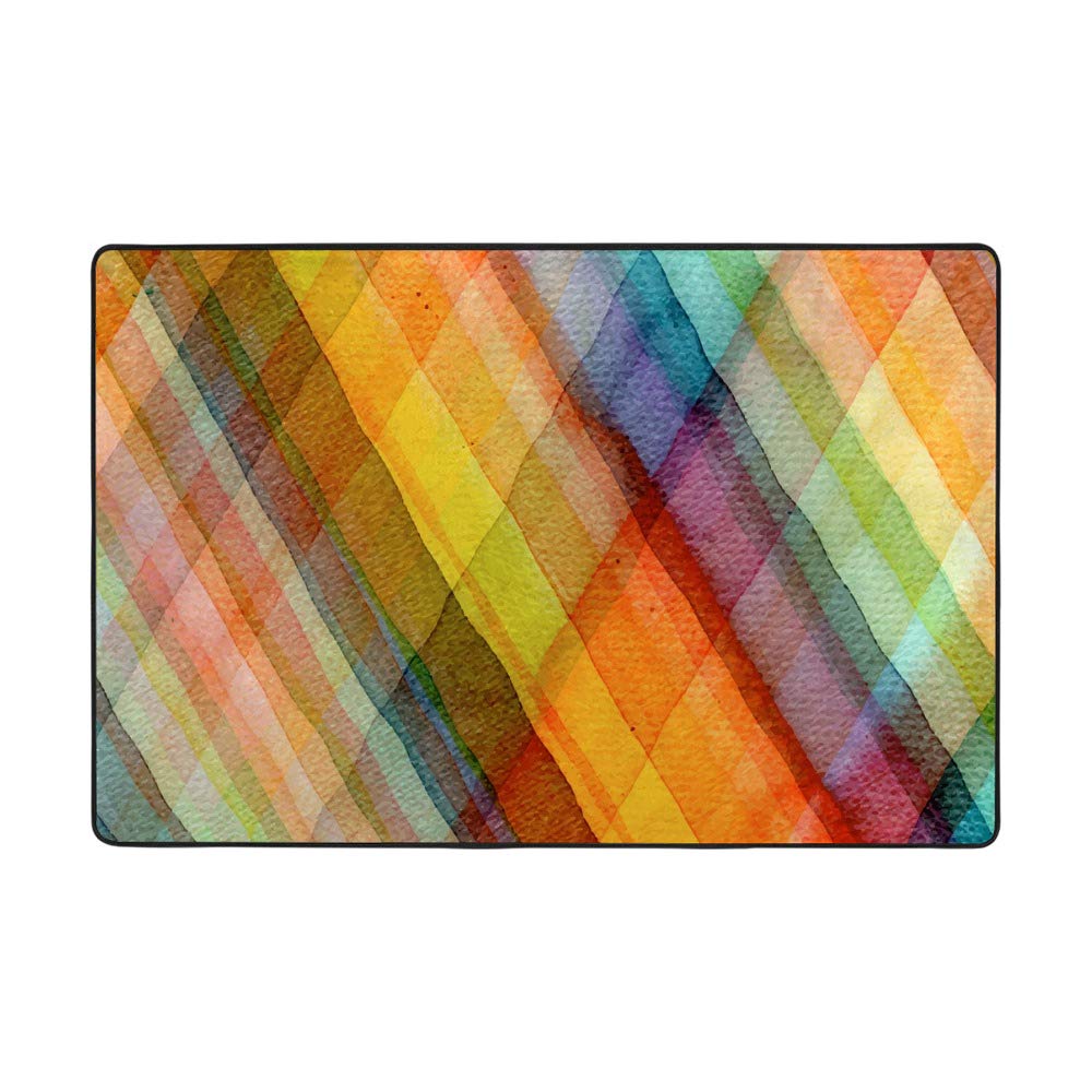 Tapis aquarelle lavable grand format en velours épais avec dossier antidérapant