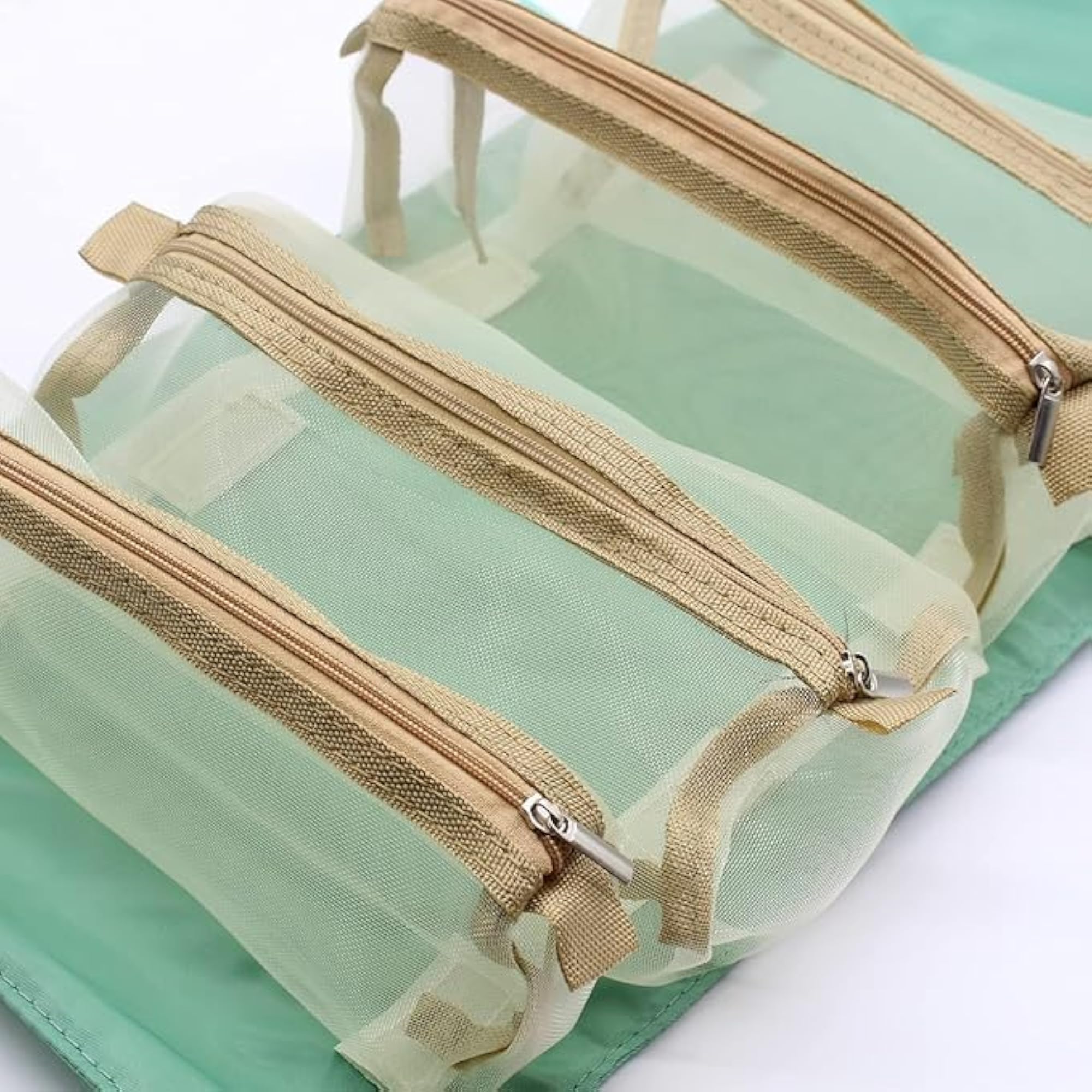 4-in-1 Foldable Toiletry Bag for Travel, Portable Hanging Organizer