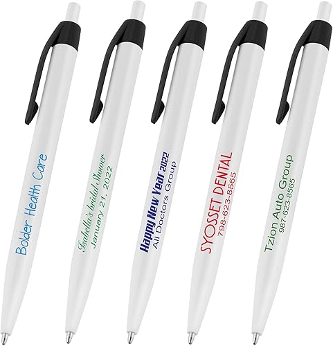 (50 bolígrafos negros) impresos en Estados Unidos, bolígrafos de tinta personalizados con tu logotipo y texto.
