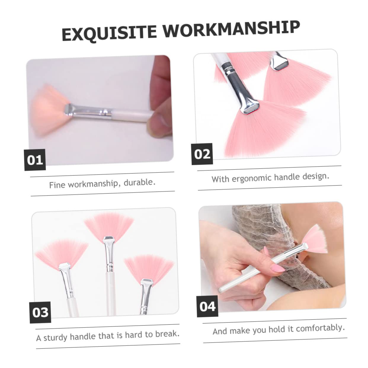 MAGICLULU 4er-sets Pinselgriff Für Gesichts-make-up- Für Frauen Make-up-pinsel-set Für Grundierung Und Fixierung Komfortabler Griff Für Die Verwendung 6 Stück * 4