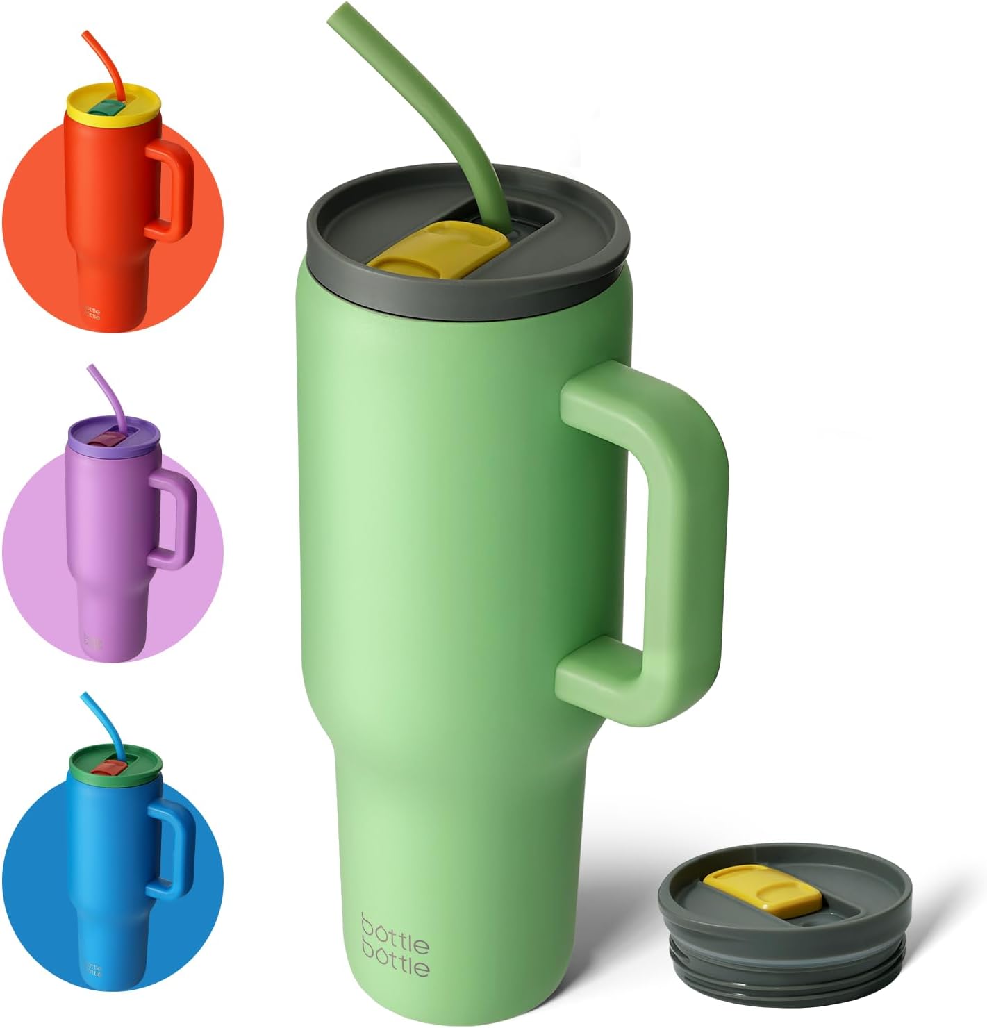 BOTTLE BOTTLE 40 oz Tumbler with Handle and Straw,Stainless Steel Vacuum Travel Mug,Car Cup with Straw, Stainless Steel Vacuum water bottle for Gifts Party Office Coffee (forest)