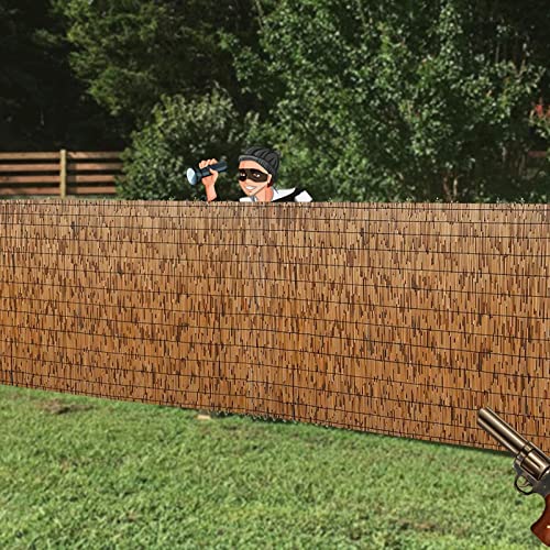 Paneles de valla de privacidad de caña de bambú para plantas, valla de piscina de 5 pies de alto x 16.4 pies de largo para privacidad de jardín al aire libre (120 x 200 cm)
