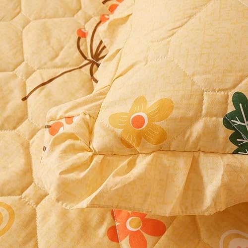 Miniatura 8 de Juego de falda de cama con volantes de 3 piezas, cobertura lateral de 15.7 pulgadas, suave y cálida (felicidad conyugal perfecta, 59.1 x 78.7 in