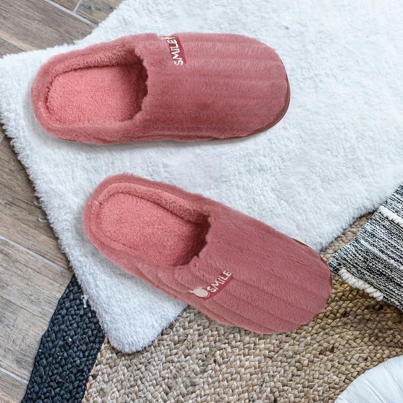 Image of Unisex Winter Flip Flop Slipper for Men and Women Soft Faux Fur Slip On Indoor Home Slides Slipper for Bedroom Sandals