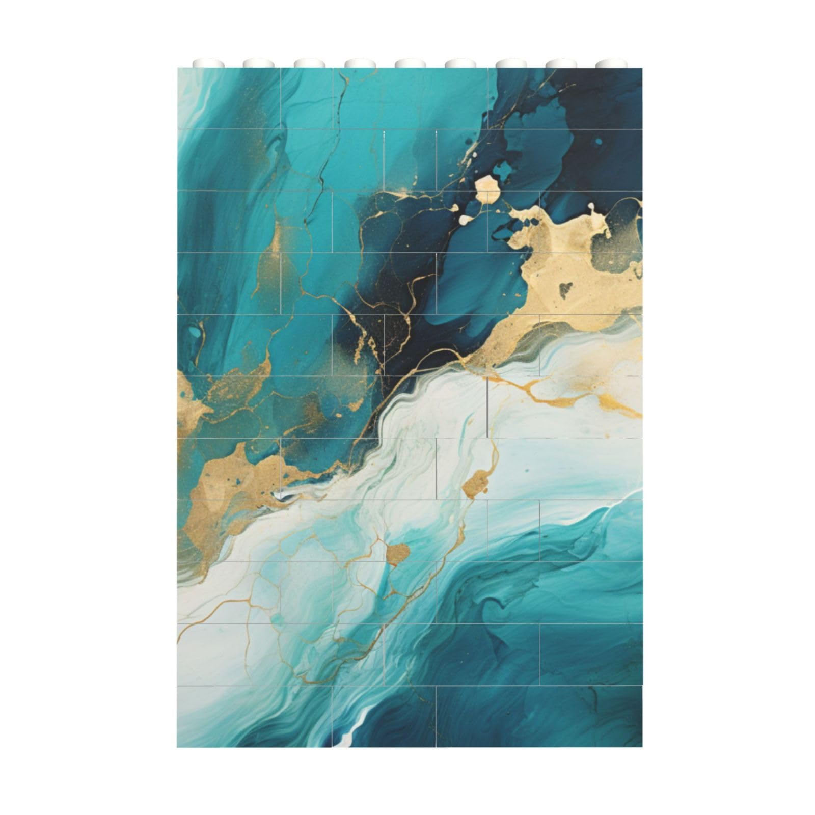 JXDXHCW Marble Green Golden Building Blocks Puzzle Rectangle Shaped Building Bricks for Adults Brick Block Puzzle for Ornament Home Decor