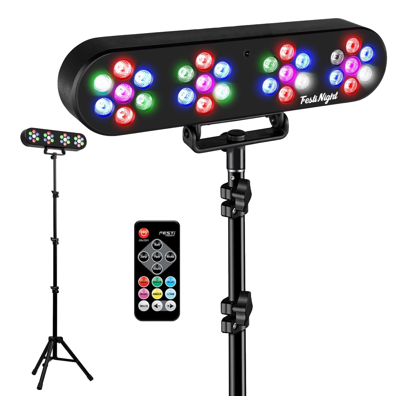PACK SONO DJ ENCEINTE +CAISSON DE BASSES USB Bluetooth +PIEDS +CABLES HP/PC offerts, 4 PAR LED, TRÉPIED, TÉLÉCOMMANDE, PLUG&PLAY