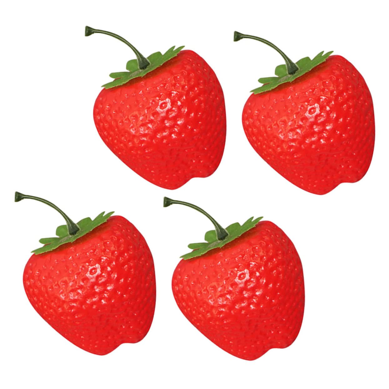 DECHOUS 4 Sätze Simulation Große Erdbeere Gefriergetrocknete Erdbeeren Erdbeersamen Künstliche Erdbeeren Attrappen Für Desserttische Lebensechte Früchte Gefälschte Erdbeere Rot 4 Stück * 4