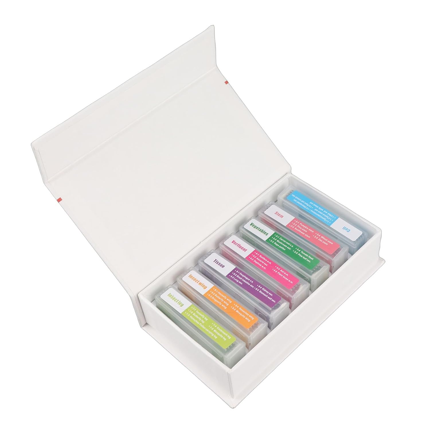 35PCS Biology Glass Prepared Microscope Slide Prepared Slide Microscope Slides Lab Specimens Set