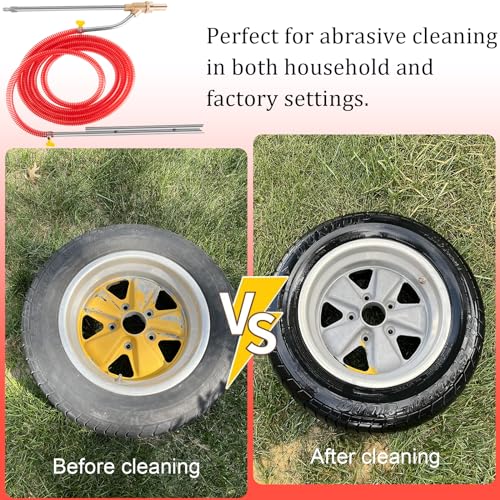 Pressure Washer Sandblasting Kit, Power Washer Sandblasting Kit, 5000 PSI Wet Sandblaster Attachment, Sand Blaster for Pressure Washer with 1/4 Inch Quick Disconnect Sandblasting Kit