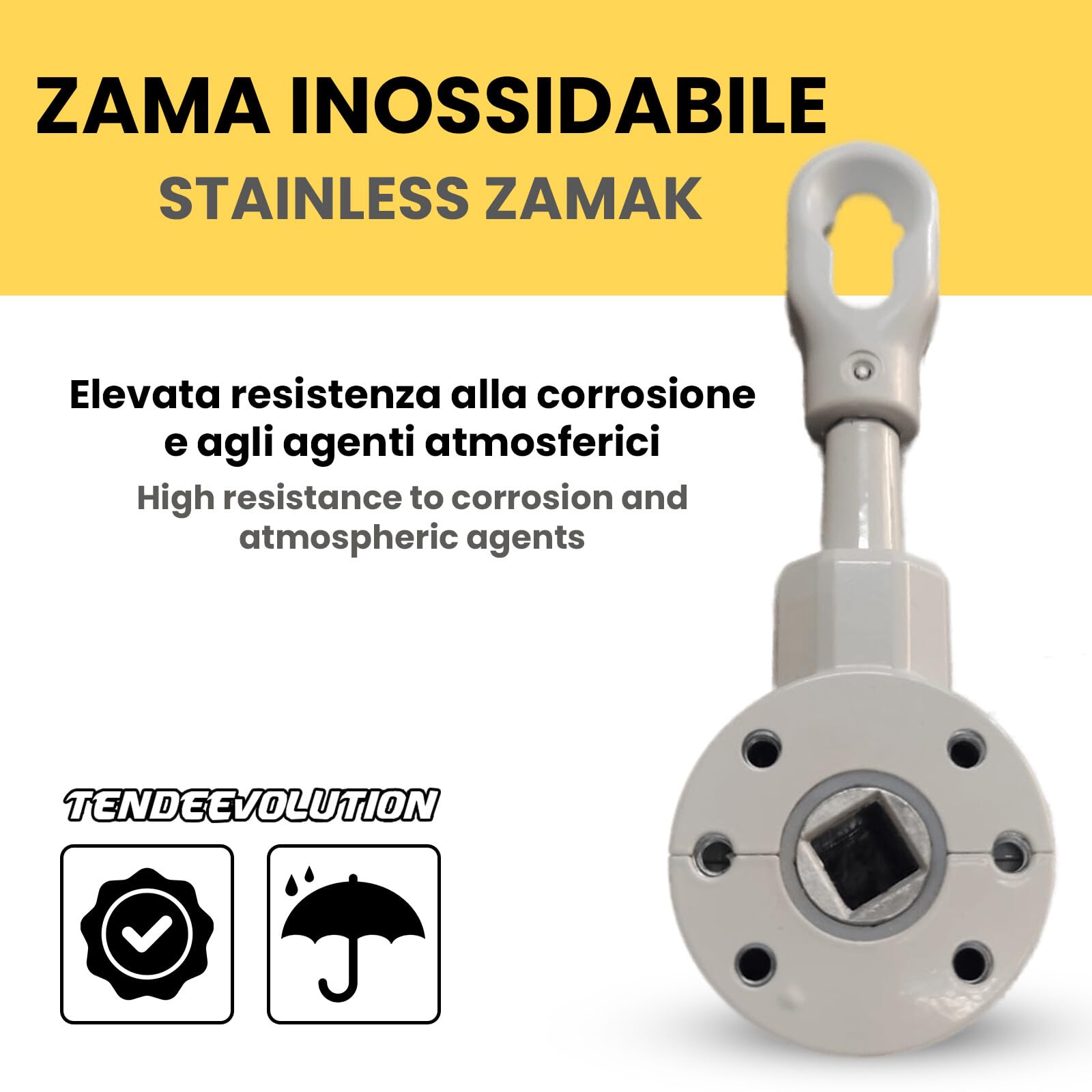 TENDEEVOLUTION Treuil pour Store Banne Extérieur en Zamak Inoxydable, Rapport 3:1 avec Carré de 13 mm, Plusieurs Couleurs Disponibles. Treuil Manuel avec Système de Blocage Automatique (Gris)
