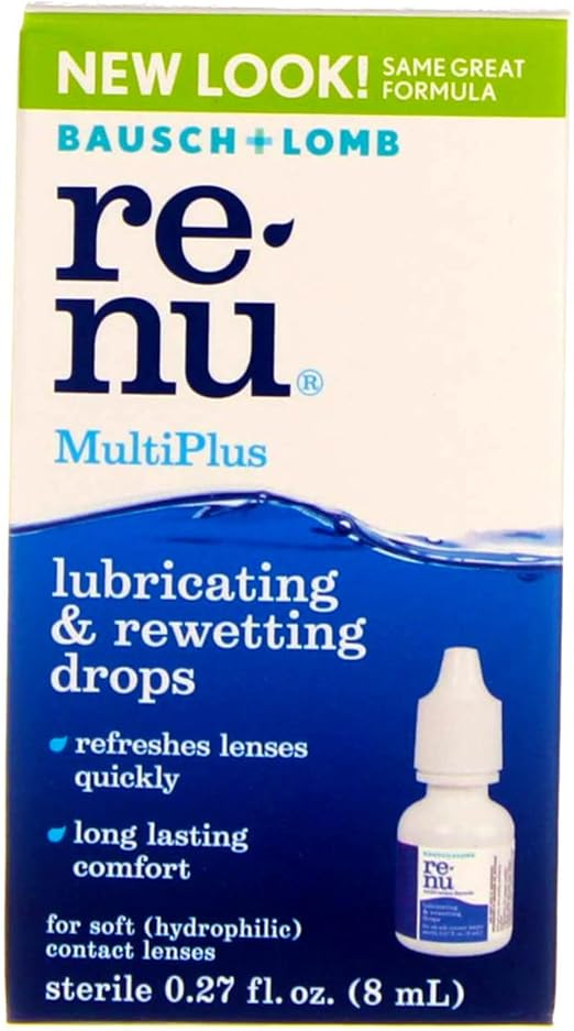 Bausch & Lomb ReNu MultiPlus Lubricating and Rewetting Drops 0.27 oz (Pack of 2)