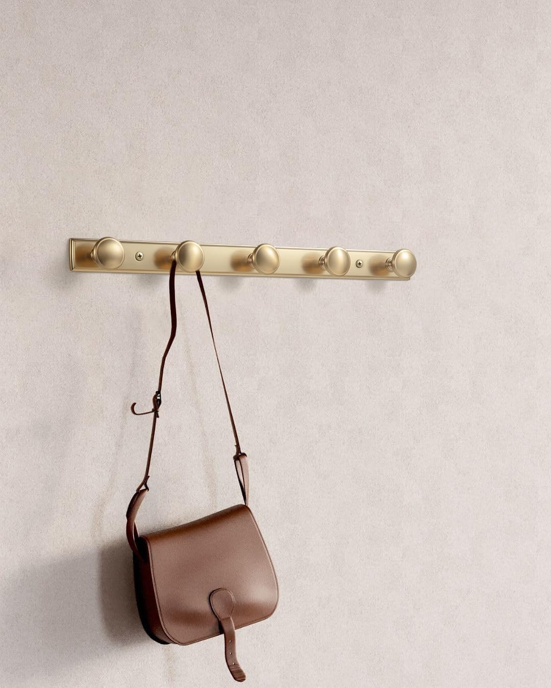 Goo-Ki 1 Pack Champagne Bronze Coat Rack Wall Mount Heavy Duty, Towel Rack Zinc Alloy Coat Hooks Wall Mounted for Bag Hat Clothes Scarf