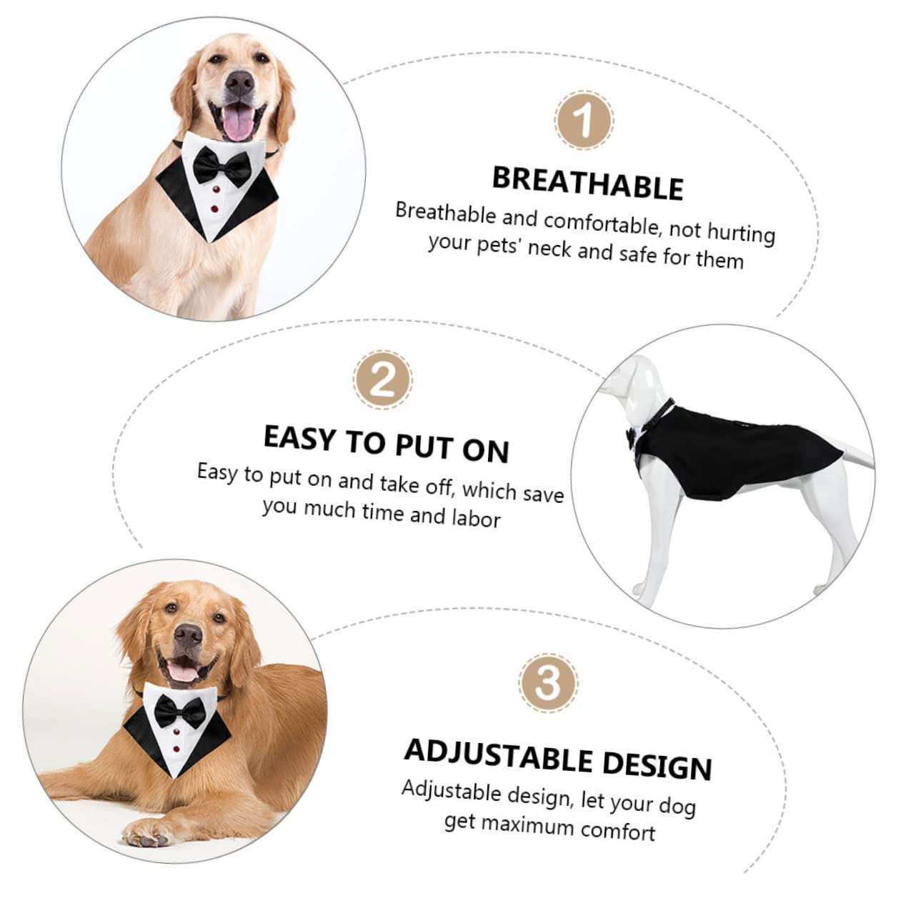 INOOMP 2sets Look Abbigliamento Formale Per Comprendente Un Bandana Cravattino Per Matrimoni e Speciali Costume è Facile Indossare Chiusura è e Accattivante Assicurando Per e Cerimonie
