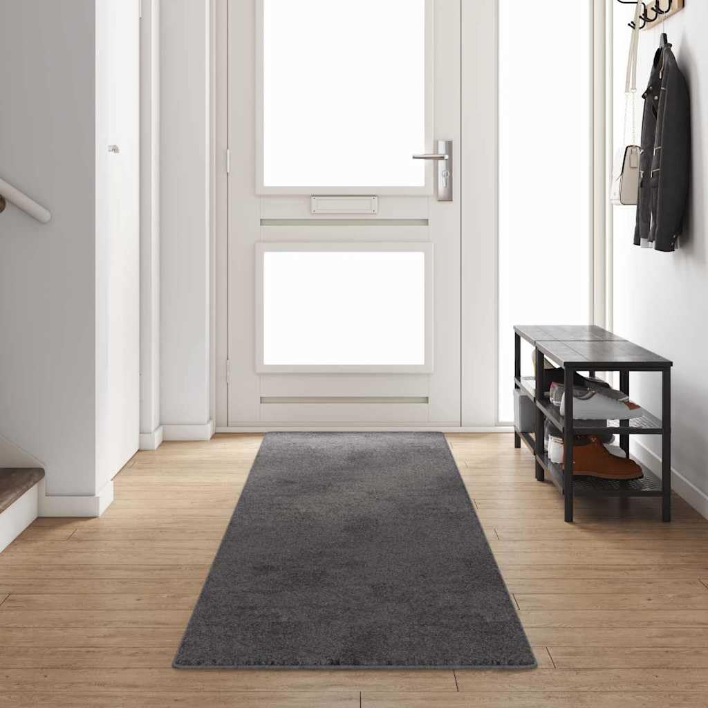 Tapis couloir gris 80 x 400 cm pour protéger les sols passants