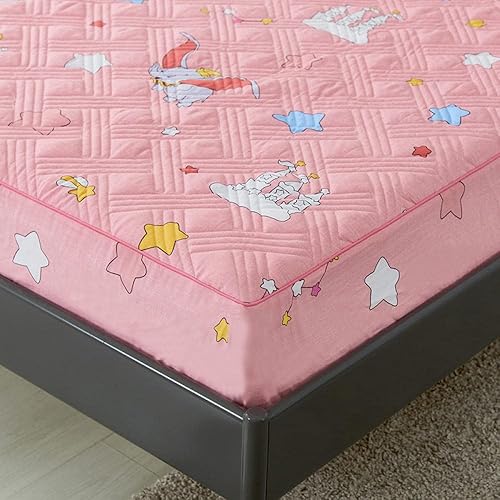 Miniatura 2 de CFYCYHDZHT Sábana bajera ajustable de bolsillo profundo para niños y niñas, para dormitorio grueso acolchado impreso, habitación para adultos, cama