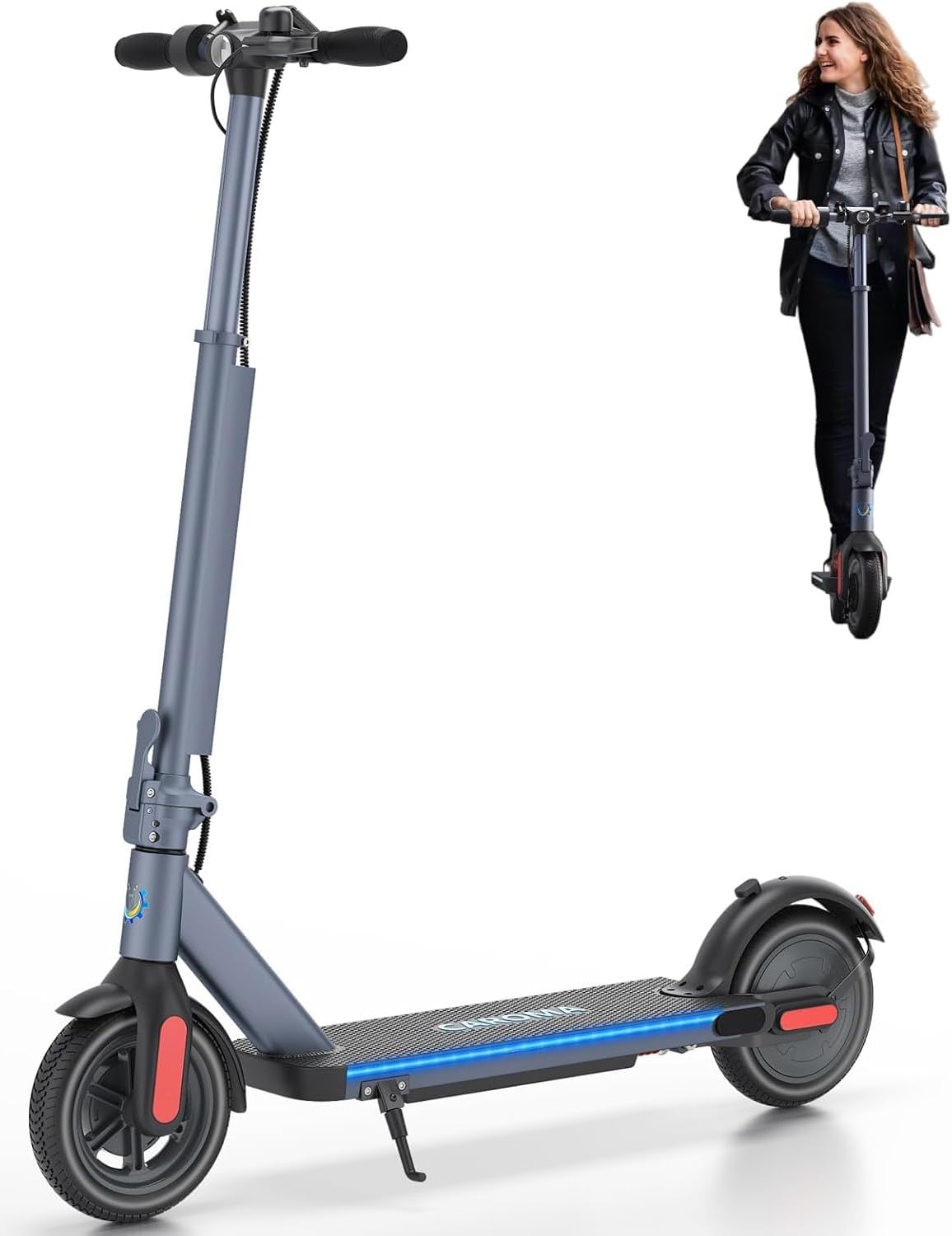 Caroma Electric Scooter Adults, Powerful 350W/500W/750W Motor, Top Speed 20/25 Mph & 18/25/30 Miles Range, 8.5" Solid Tires, Cruise Control E Scooter