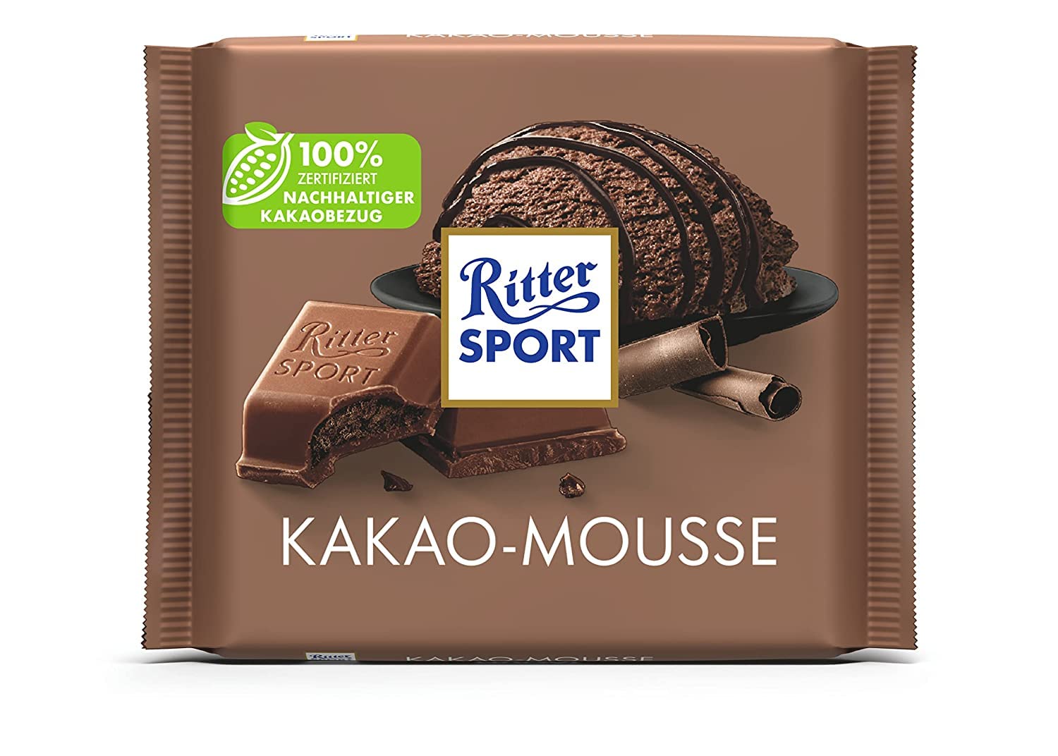 Ritter Sport Kakao-Mousse 100 g, Alpen-Vollmilchschokolade gefüllt mit ...