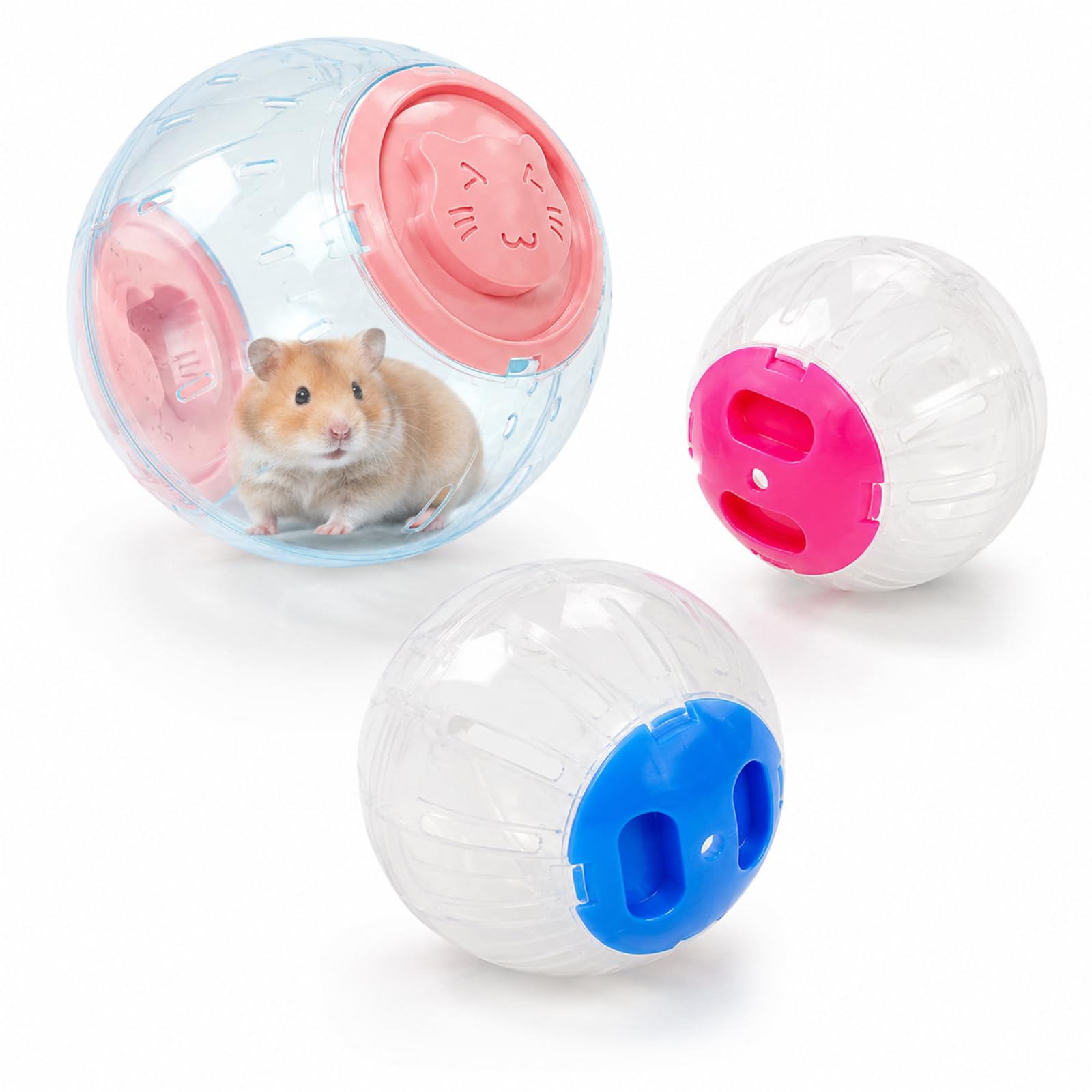 3 PCS Hamster Ball, Pet Exercise Toys For Small Rodents, Safe Indoor Exploration For Adult Pet Owners, Compact 10cm And 12cm Set
