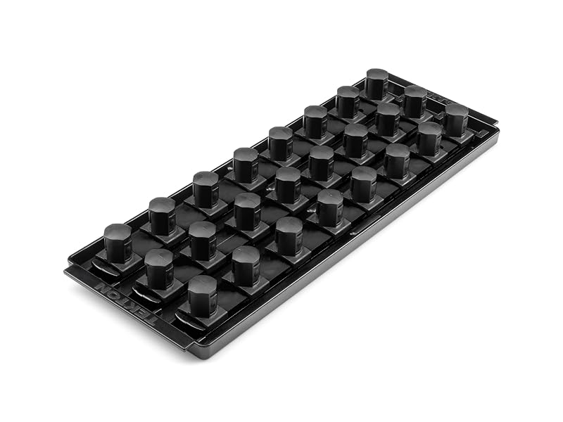 Kit organizador de soquetes TEKTON OST36224 com encaixe de 19,05 mm, 3 trilhos, preto