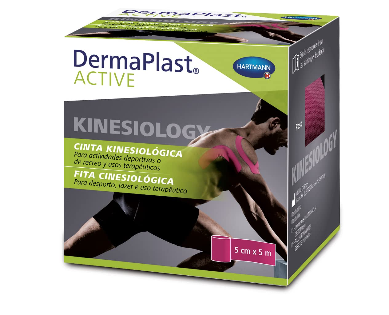 DermaPlast Active Kinesiotape Kinesiology Tape Neuromuscular Bandage to Prevent and Treat Sports Injuries and Muscle Strains Pink 5