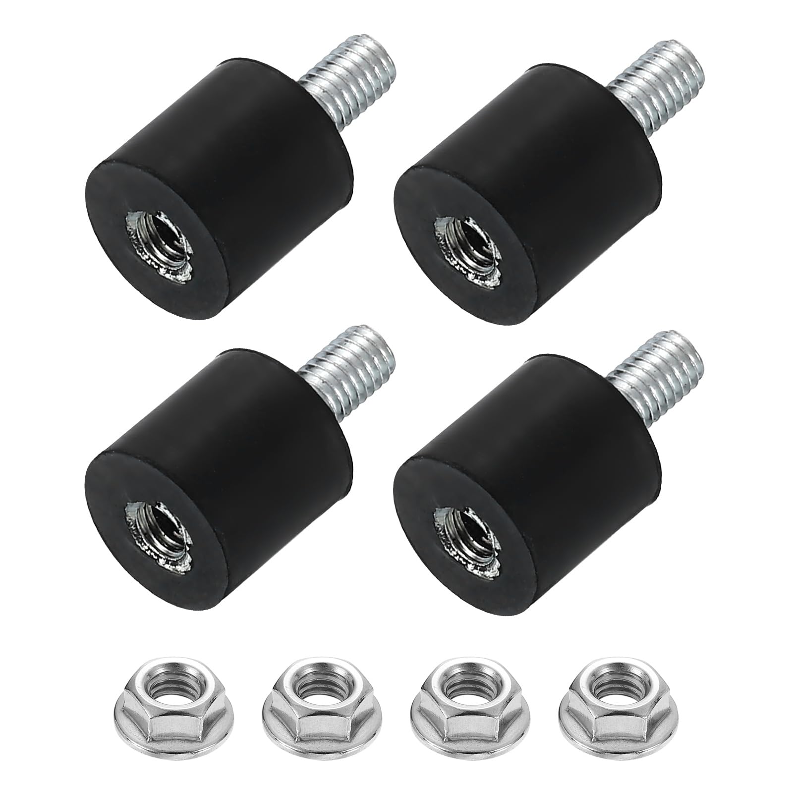 uxcell M8 Rubber Mounts, 4Pcs 30x30mm(DxH) Rubber Cylindrical Anti Vibration Isolator Shock Absorber with Lock Nut for Car Bobbin Generator Air Compressors — Amazon image 26