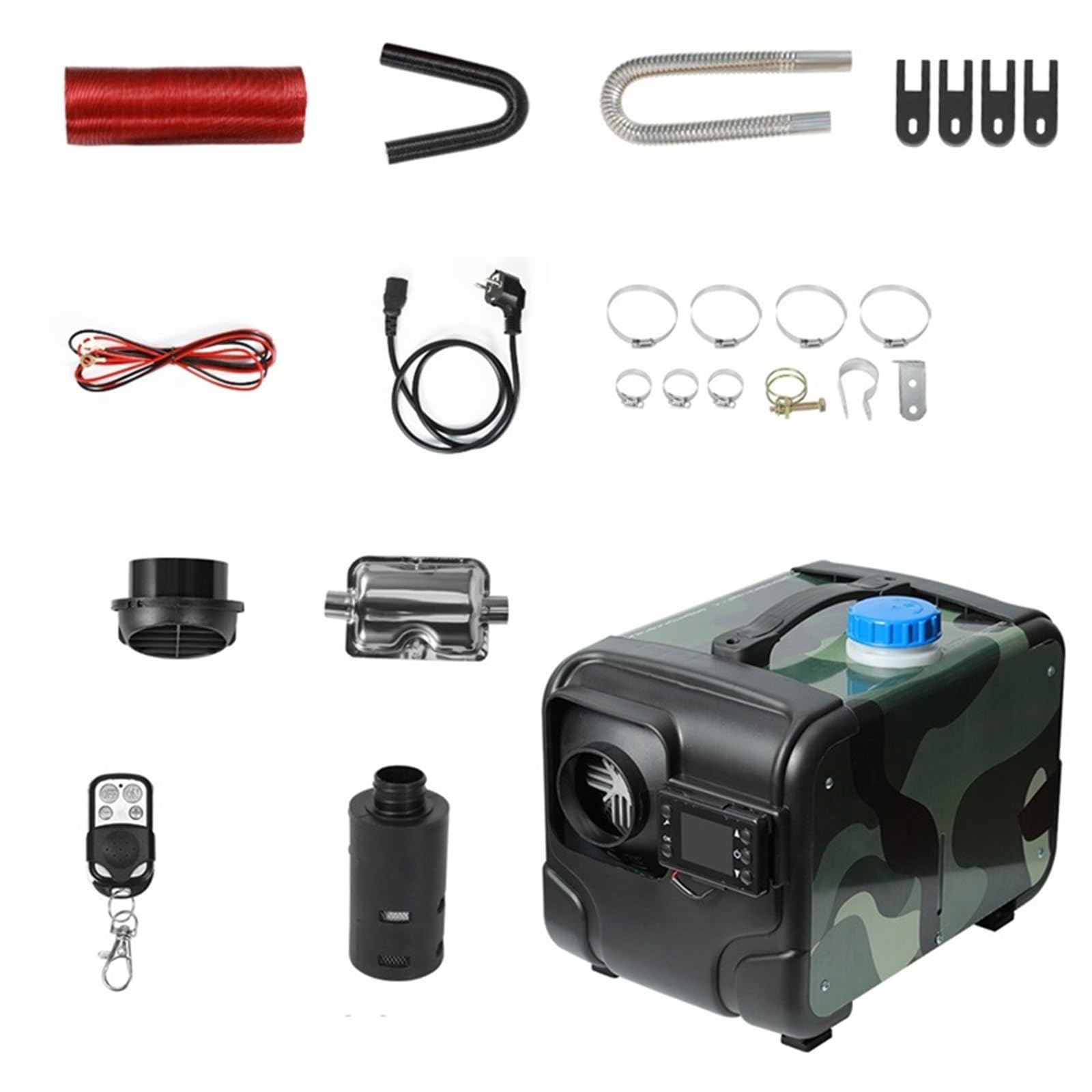nagrzewnica pomocnicza Ogrzewacz Samochodowy 12V 24V 8000W, Podgrzewacz Powietrza Na Olej Napędowy, Aluminiowa Obudowa, Ogrzewanie Postojowe, Zdalnie Sterowany