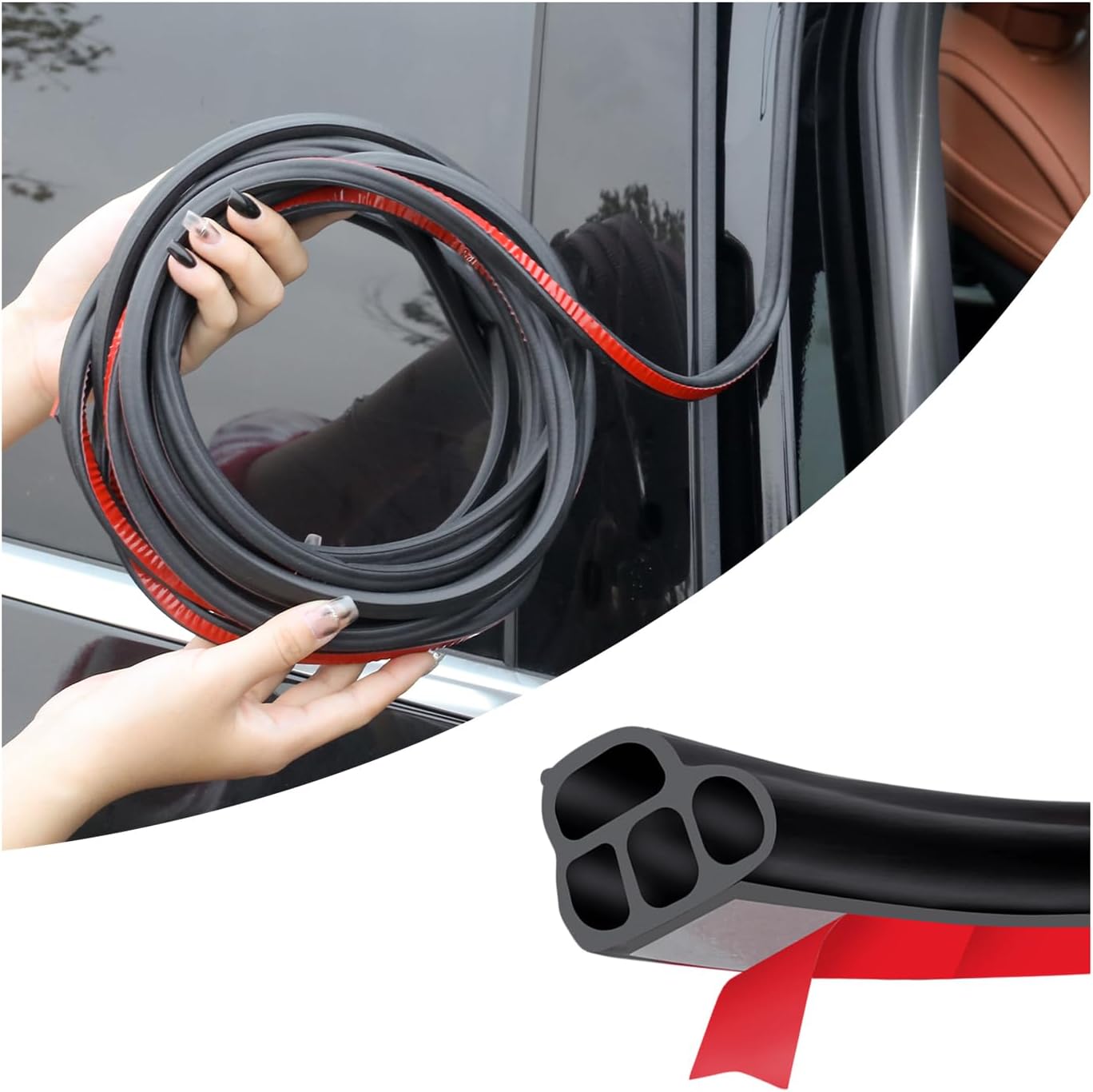 32.8FT Car Door Seal Strip,Rubber Two Layer LShape Car