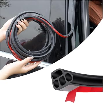 32.8FT Car Door Seal Strip,Rubber Two Layer L-Shape Car Door Weather Stripping for Doors/Hood,Universal Car Accessories Soundproof Weather Stripping Door Seal for Cars,Trucks