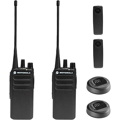 2 x Motorola CP100D Analog UHF Portable Non-Display Two Way Radio, 16 Channel, 4 Watt (403-480MHz) - 2 Pack Bundle