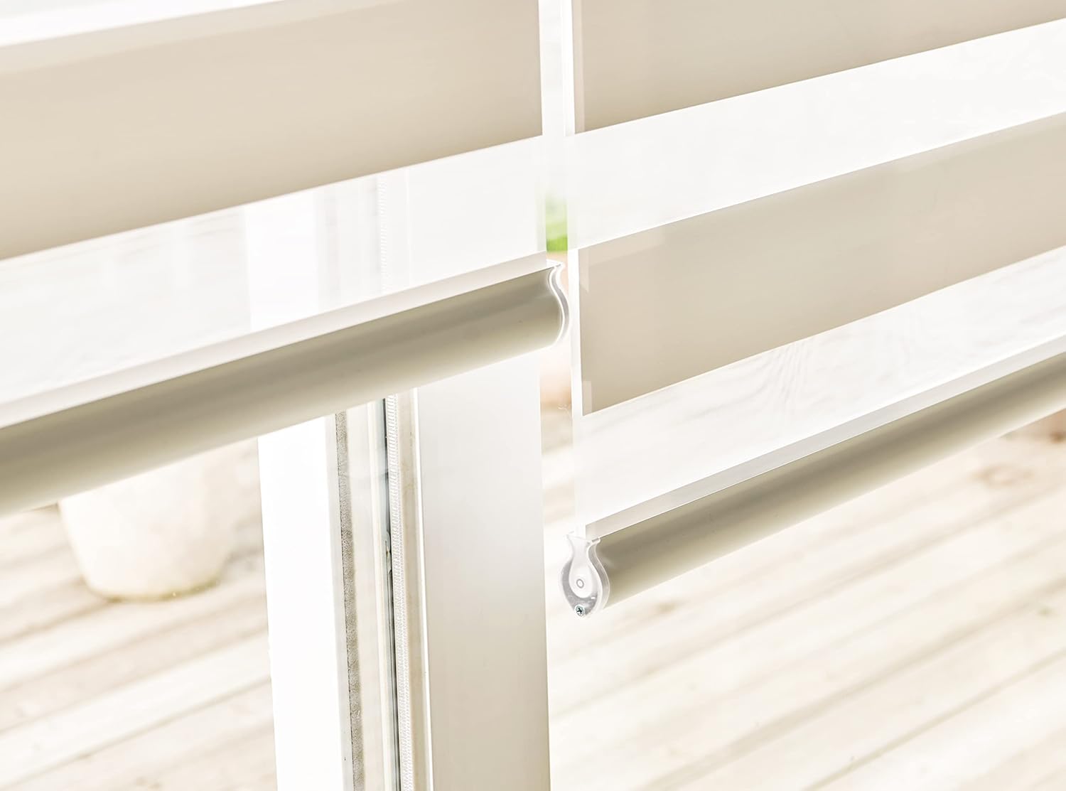 Weltex, Basic, W36 H72,White, Zebra Roller Blinds&Shades, Double Layered Shades Window Treatments Privacy Light Control for Day and Nigh : Home & Kitchen