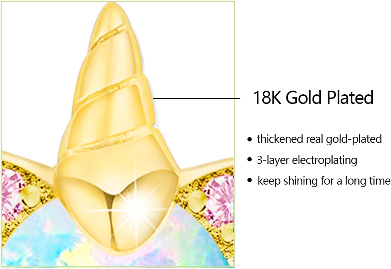 Unicorn Earrings for Girls, Hypoallergenic S925 Sterling Silver Earrings for Kids ARSKRO Small Tiny Cute Fire Opal Stud Earrings Jewelry Gifts for Sensitive Ears Little Toddlers Teen Girl - Image 3