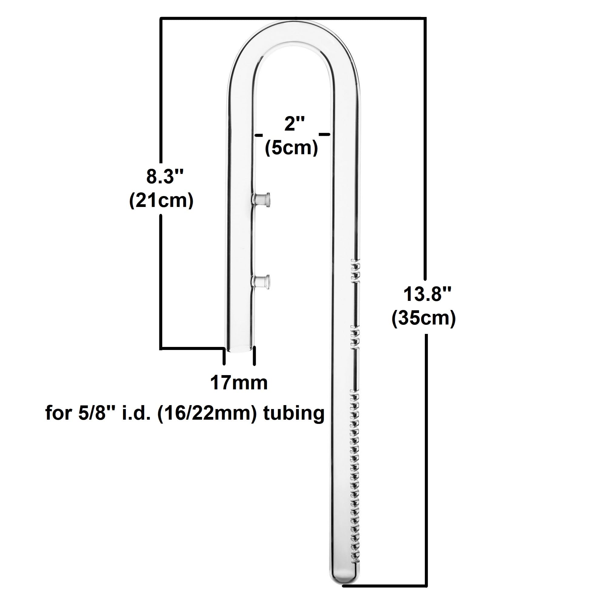 Glaslilien-Rohrzufluss – mehrstufige Wasseraufnahme – extra lange Version für tiefe Aquarien (17 mm für 16/22 mm Innendurchmesser)