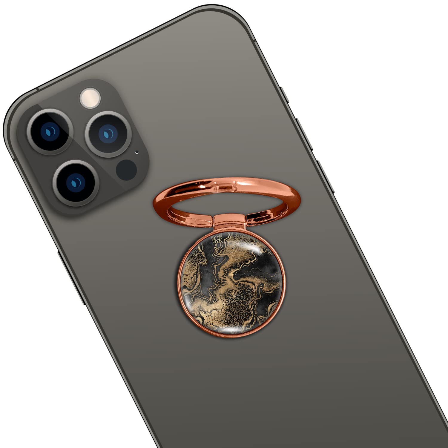 Swap-n-Snap 360° Holo-Ring Metallic Mobile Phone Hand Holder Back Grip and Stand for All Cellphones & Covers - Marble & Decorative-image-26