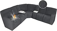 Vista 23 de ALIECOM Fundas 100% impermeables para sofá seccional reclinable en forma de L, fundas elásticas para esquinas de sofá reclinable seccional, funda
