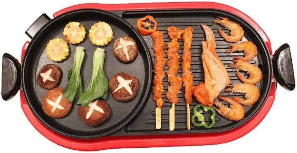 Electric Skillet, Nonstick Frying Pan, Evenly Cooking Fast Heating 2-in-1-Electric Grill